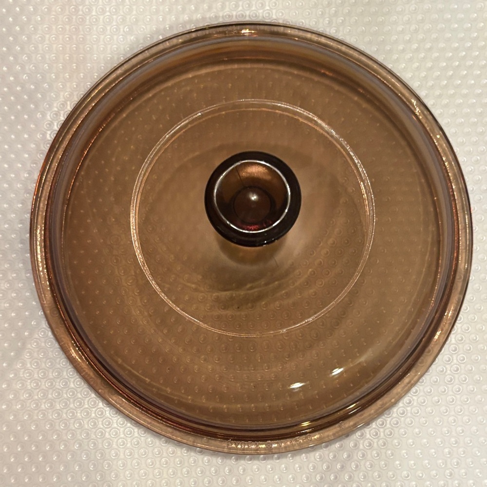 Vintage Amber Pyrex Lid V-1.5-0